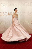 pink Monica Barbaro puffy a line dress 2025 Oscars red carpet 