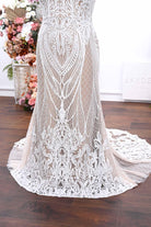 plus size boho lace mermaid wedding dress