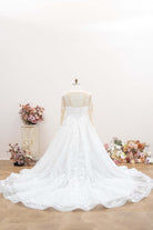 plus size chapel train bridal dress