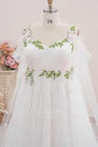 plus size fairtale v neck wedding dress