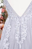 plus size lace applique formal dress