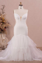 plus size plunging neck bridal dress