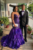 plus size purple sequin mermaid prom dress
