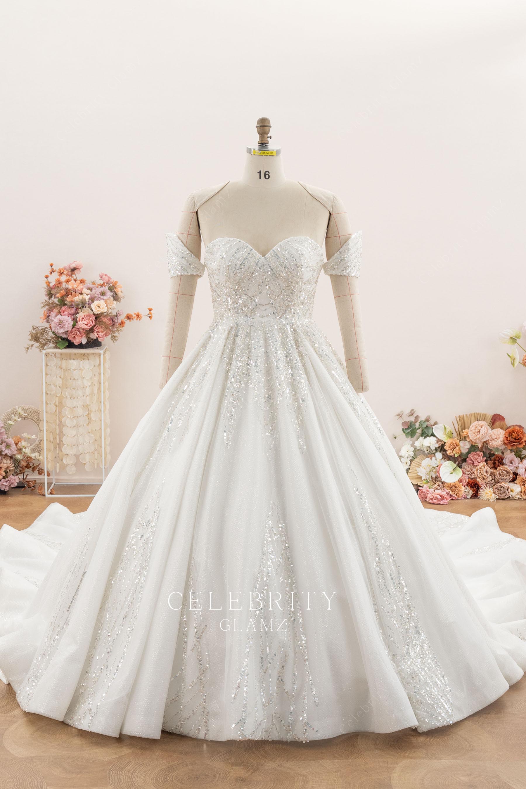 plus size sequin wedding ballgown