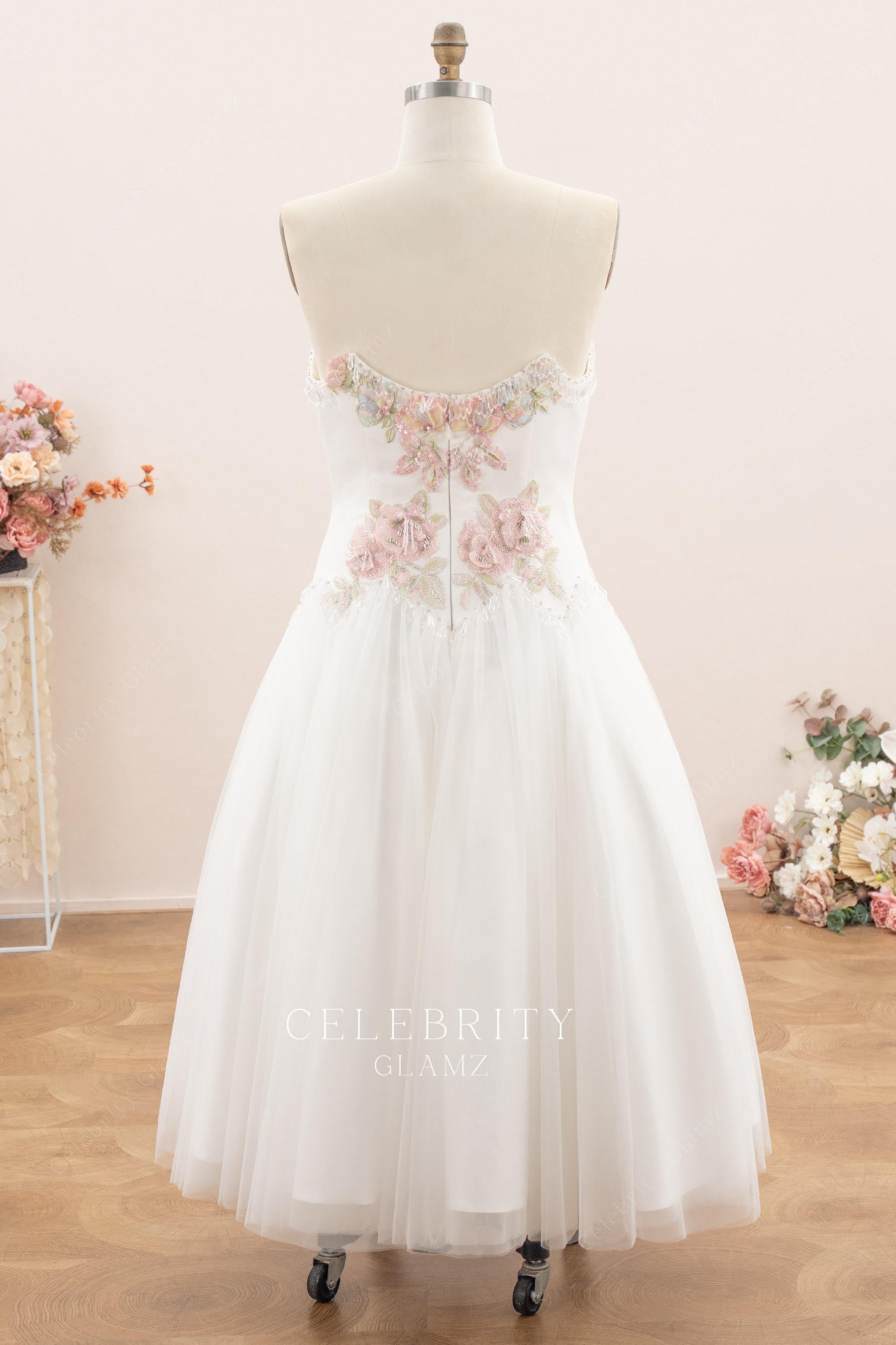 plus size strapless wedding dress