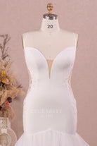 plus size thin straps bridal dress
