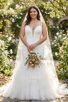 plus size trumpet bridal dress