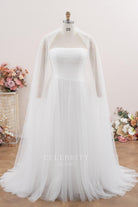 plus size white tulle wedding dress
