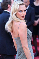 Poppy Delevingne dusty sage thin straps prom dress Cannes film festival 2024 