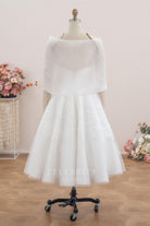 puffy a line lace applique wedding dress