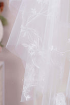 raw cut tulle bridal veil