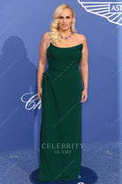 Rebel Wilson dark green column 023 Cannes dress