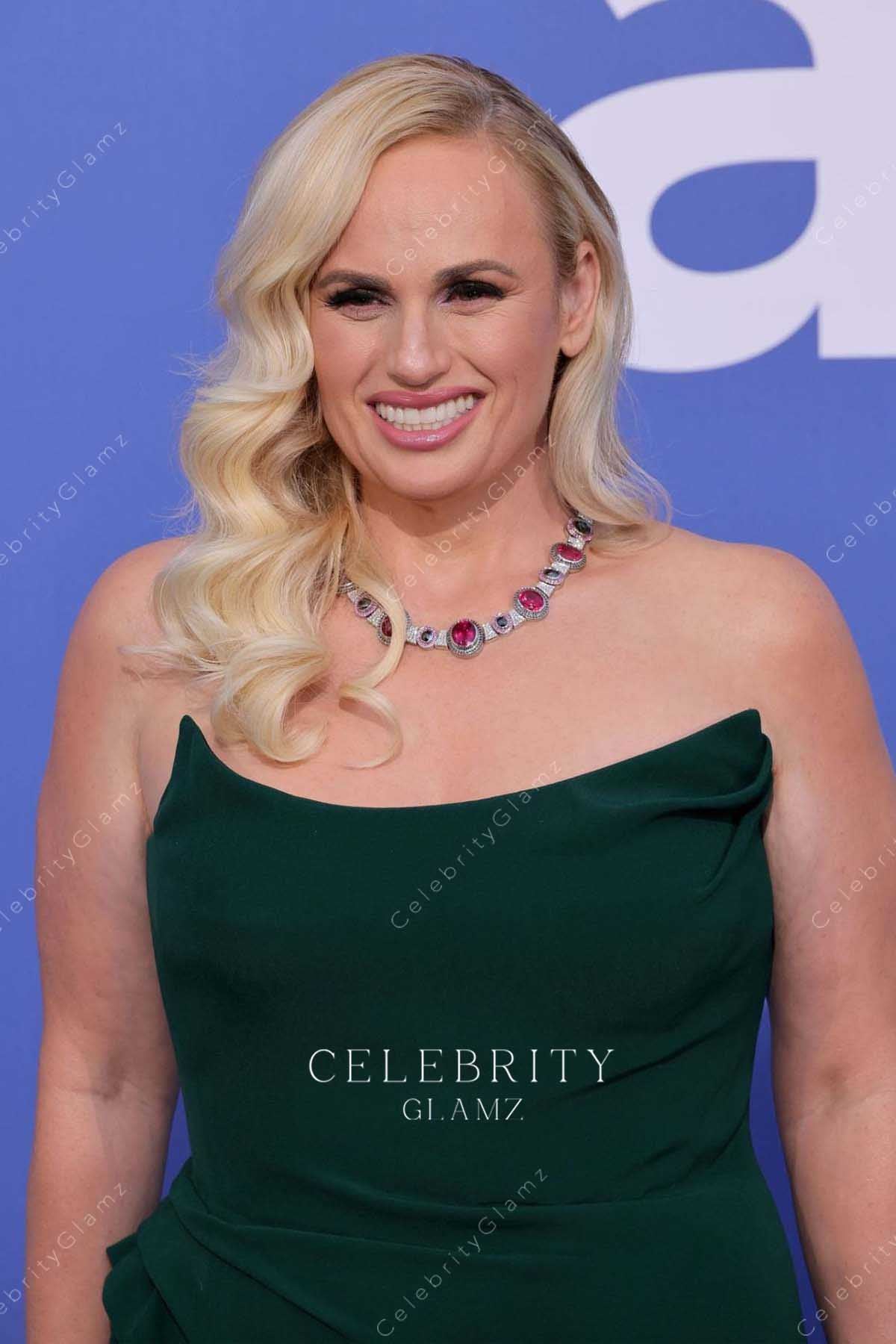 Rebel Wilson dark green strapless 023 Cannes film festival outfit 