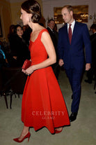 red a line formal Kate Middleton dress 
