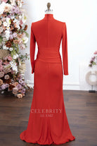 red floor length formal dress