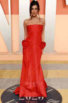 red Sofia Harmanda 2025 strapless vanity fair party dress