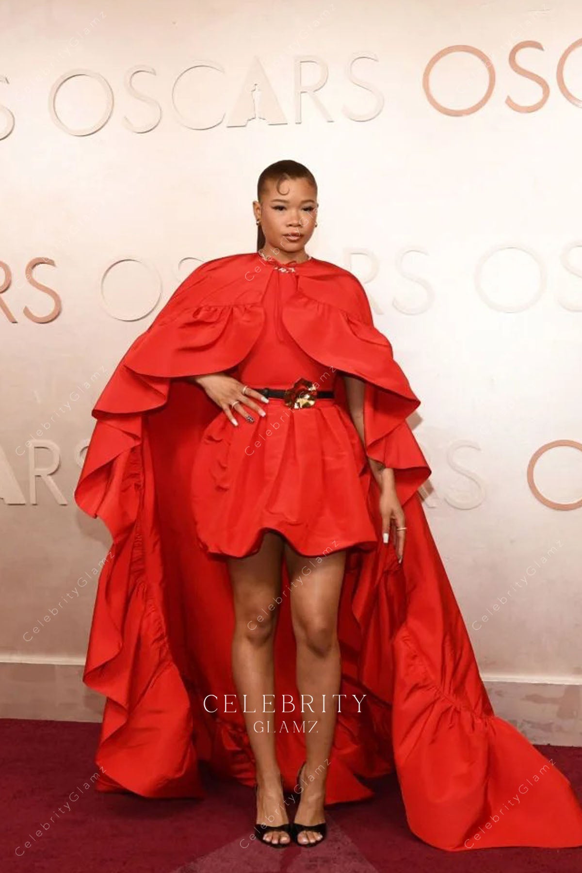 red storm Reid prom dress 2025 Oscars res carpet 