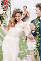 Renee Puente illusion sleeve wedding dress