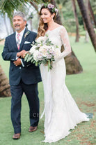 Renee Puente lace long wedding dress