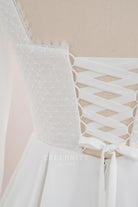 retro lace up back bridal dress