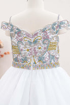 rhinestone bodice v back pageant dress