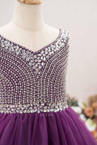 rhinestones bodice grape kids pageant dress