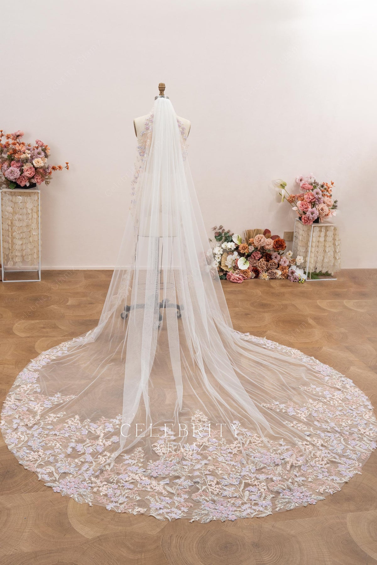 romantic cathedral length bridal veil