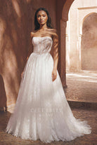 romantic flower lace Aline bridal dress 