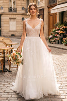 romantic flower lace knot wedding dress