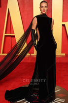 Rosie Huntington Whiteley shawl prom dress 2024 Oscars after party