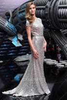 Rosie Huntington-Whiteley silver mermaid formal gown premiere transformers 3