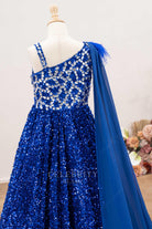 royal blue asymmetrical a line pageant dress