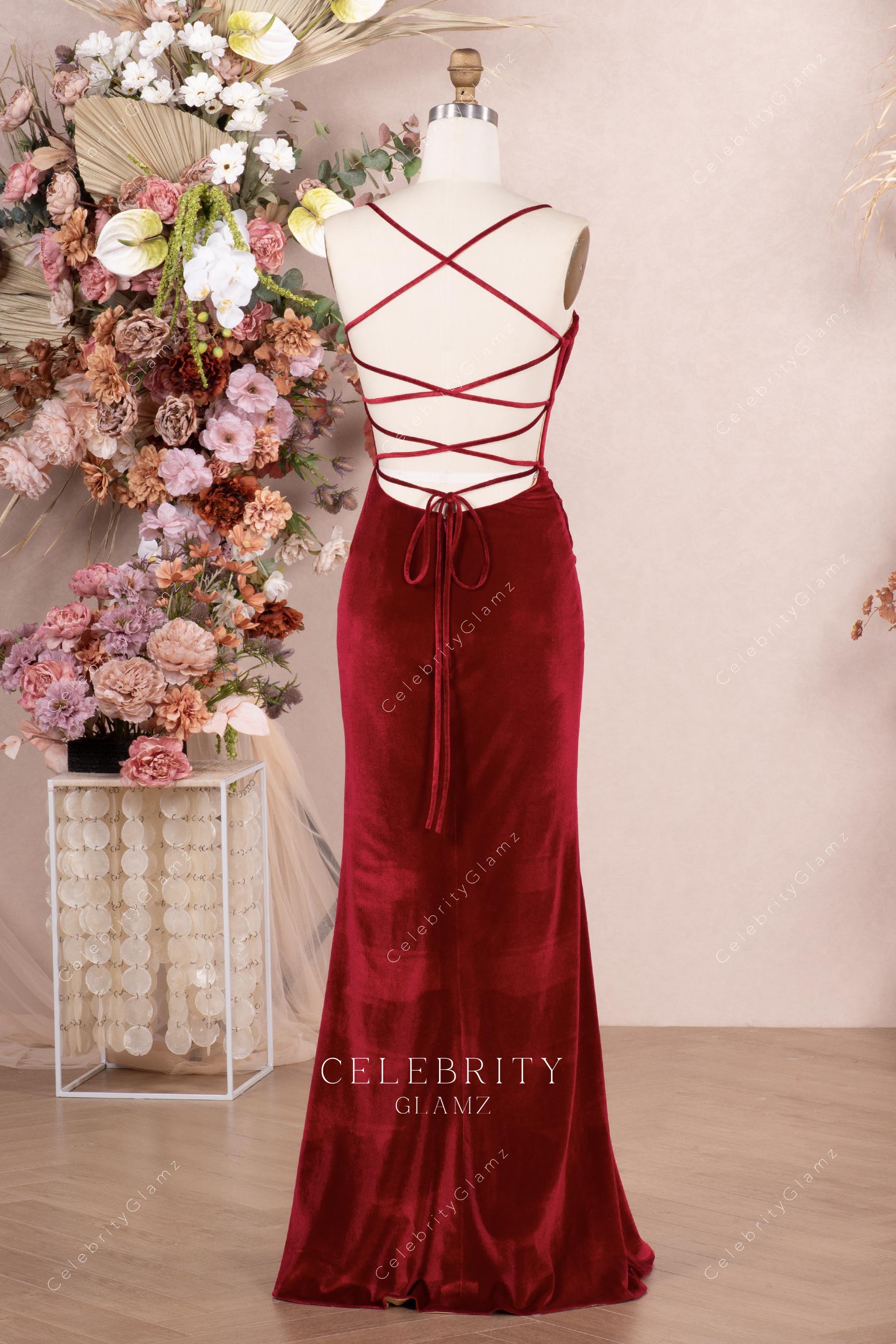 ruby velvet fit flare prom dress 