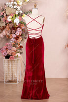 ruby velvet fit flare prom dress 
