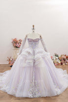 Ruched layered Quinceanera gown