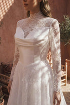 ruched satin bodice bridal dress