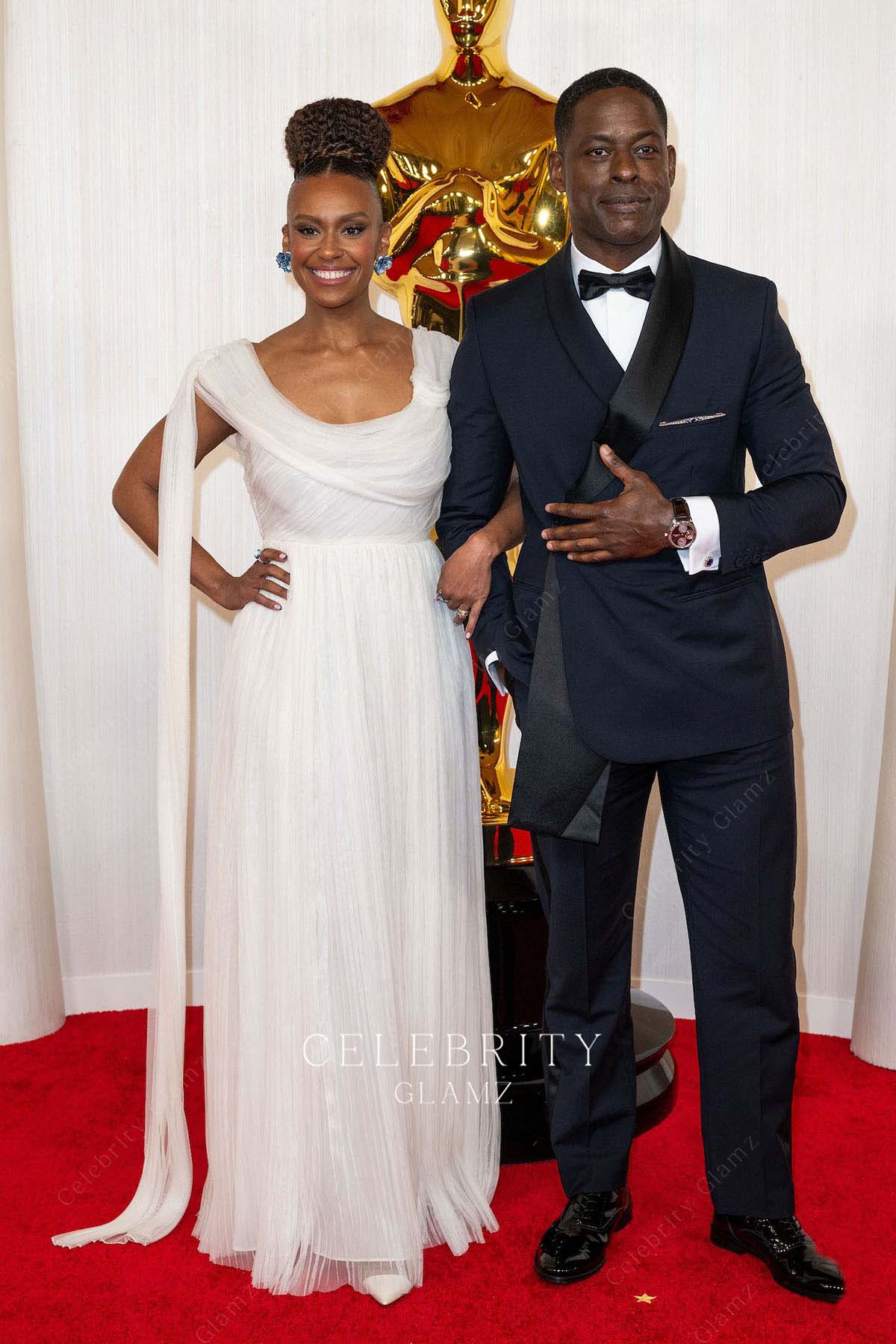 Ryan Michelle Bathe floor length prom dress 2024 Oscars red carpet