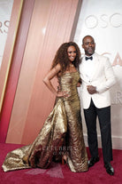 Ryan Michelle Bathe panel train 2025 Oscars red carpet dress