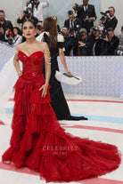 Salma Hayek sweetheart neck met gala dress