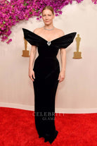 Sandra Hüller v neck formal dress 2024 Oscars red carpet 