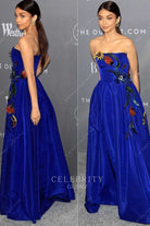 Sarah Hyland a line dress Carolina Herrera pre fall 2018