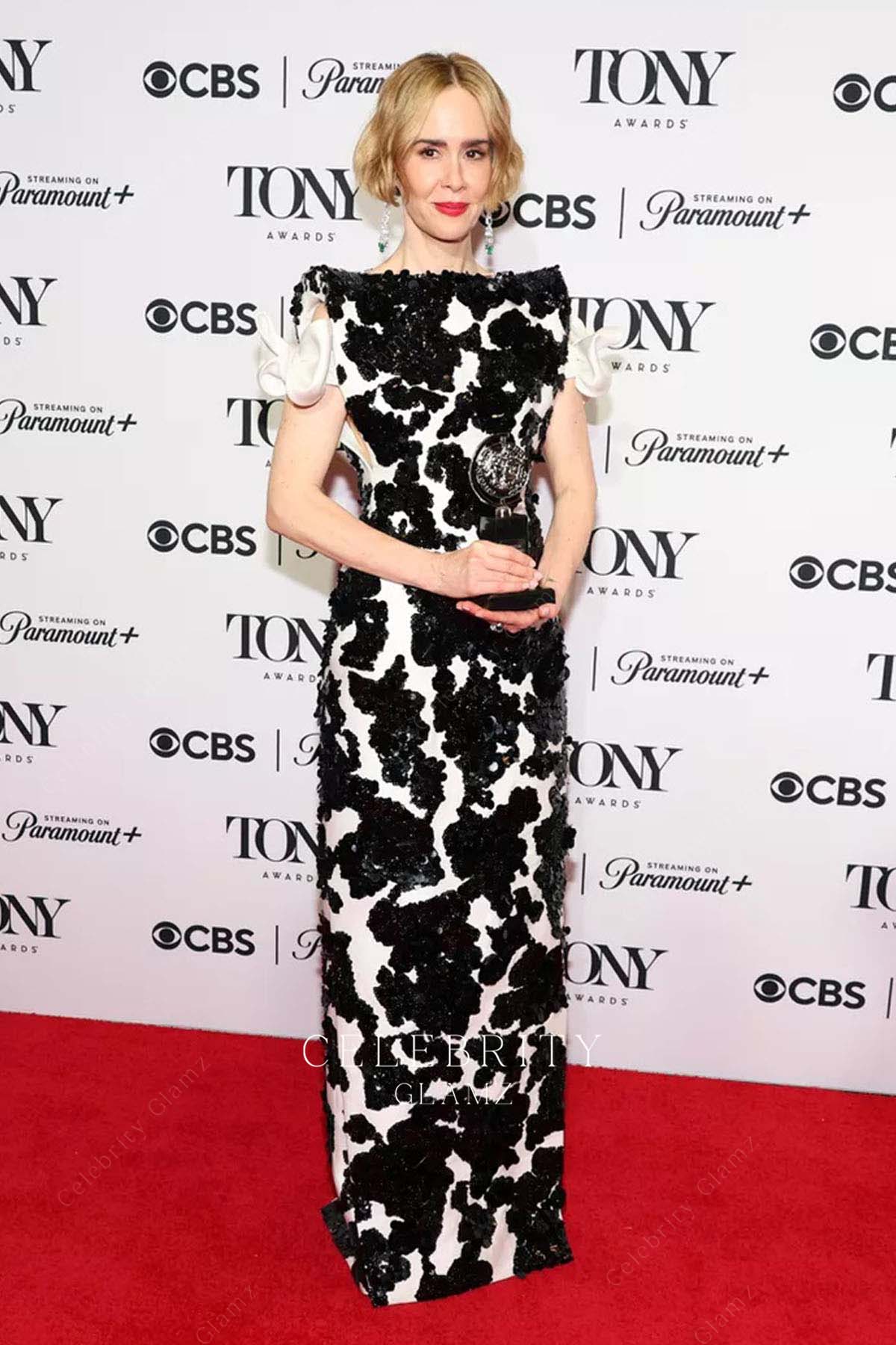 Sarah Paulson floor length prom dress 2024 Tone awards 