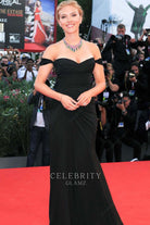 Scarlett Johansson off shoulder dress Venice international film festival 2013