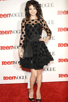 Selena Gomez black polka dot prom dress 6th annual teen vogue young Hollywood party