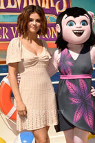Selena Gomez flutter sleeves prom dress 2018 hotel Transylvania 3 summer vacation