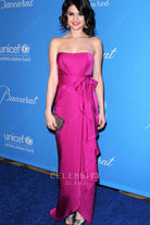 Selena Gomez fuchsia ruffled prom dress UNICEF snowflake ball 2009