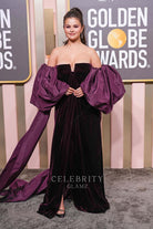 Selena Gomez grape prom dress 2023 golden globes awards
