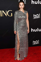 Selena Gomez grey glitter prom dress 2022 only murders in the building premier season 2 