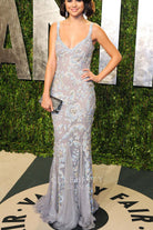 Selena Gomez grey mermaid prom dress vanity fair Oscar party 2012
