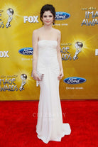 Selena Gomez ivory strapless prom dress 41st NAACP image awards